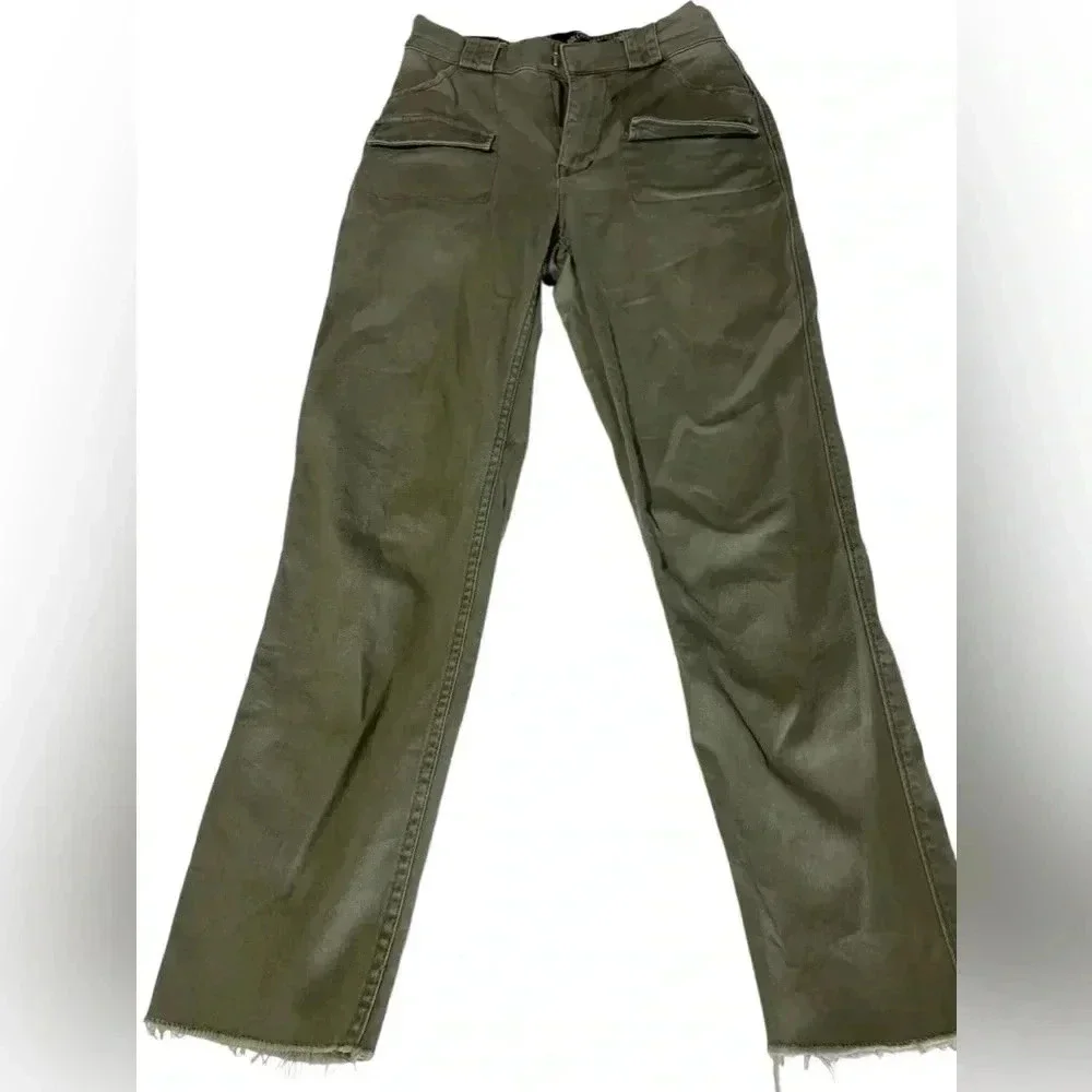 Hollister ultra high rise mom pant XS green Y2K teen fashion pants elastic waist - Picture 1 of 8
